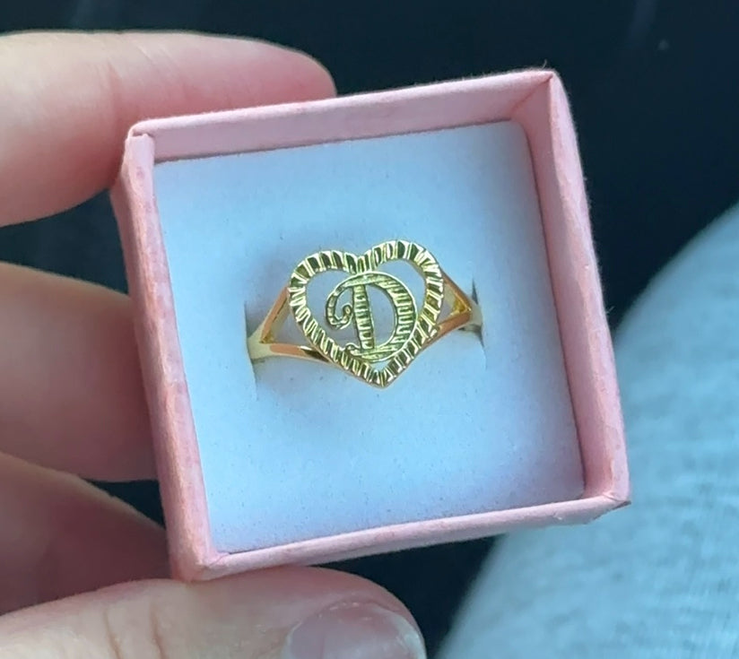 Initial Heart Ring