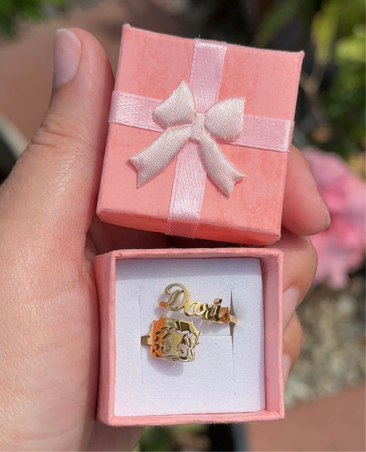 Custom Betty Boop Name Ring