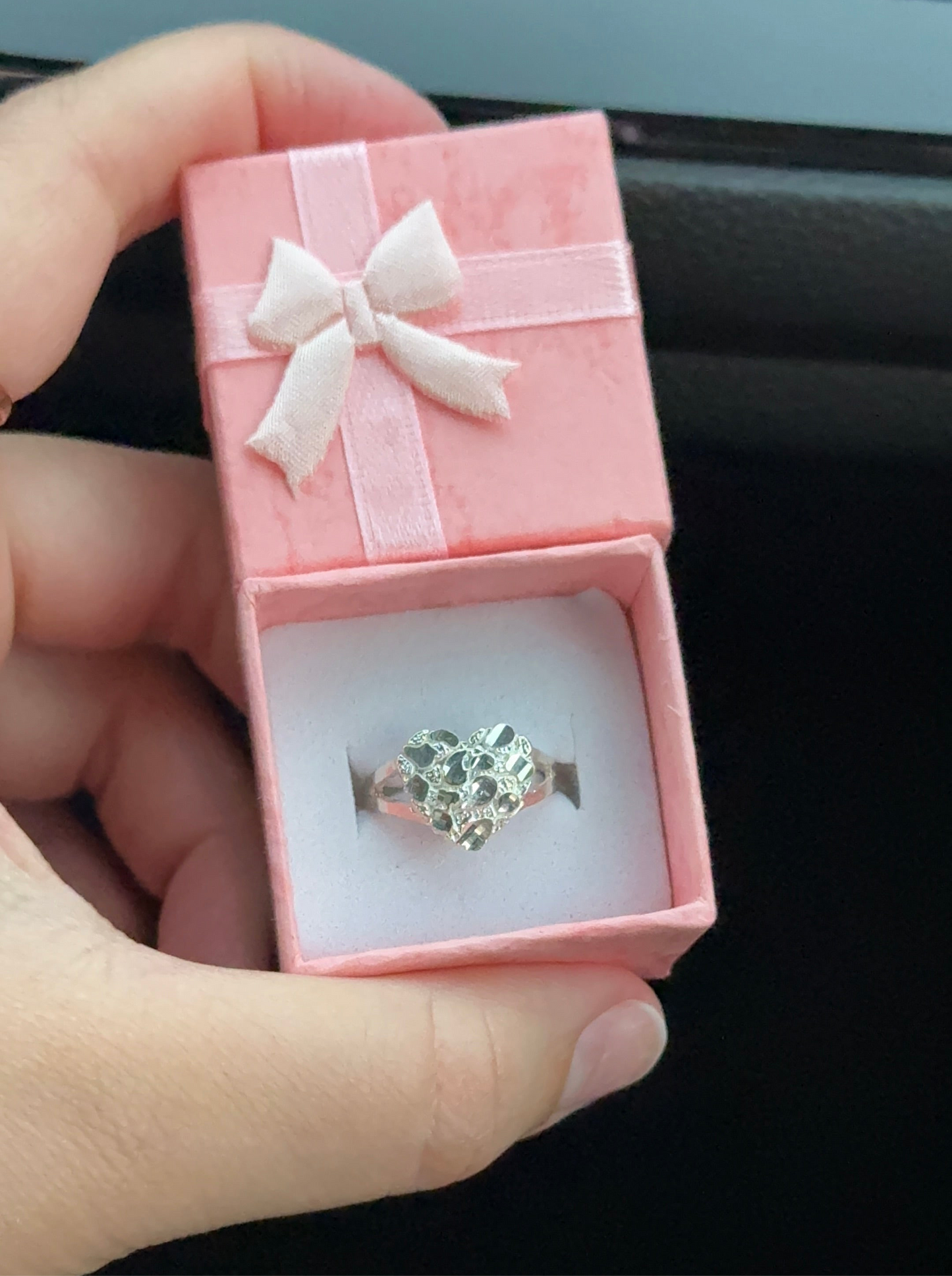 925 Sterling Silver Heart Nugget Ring