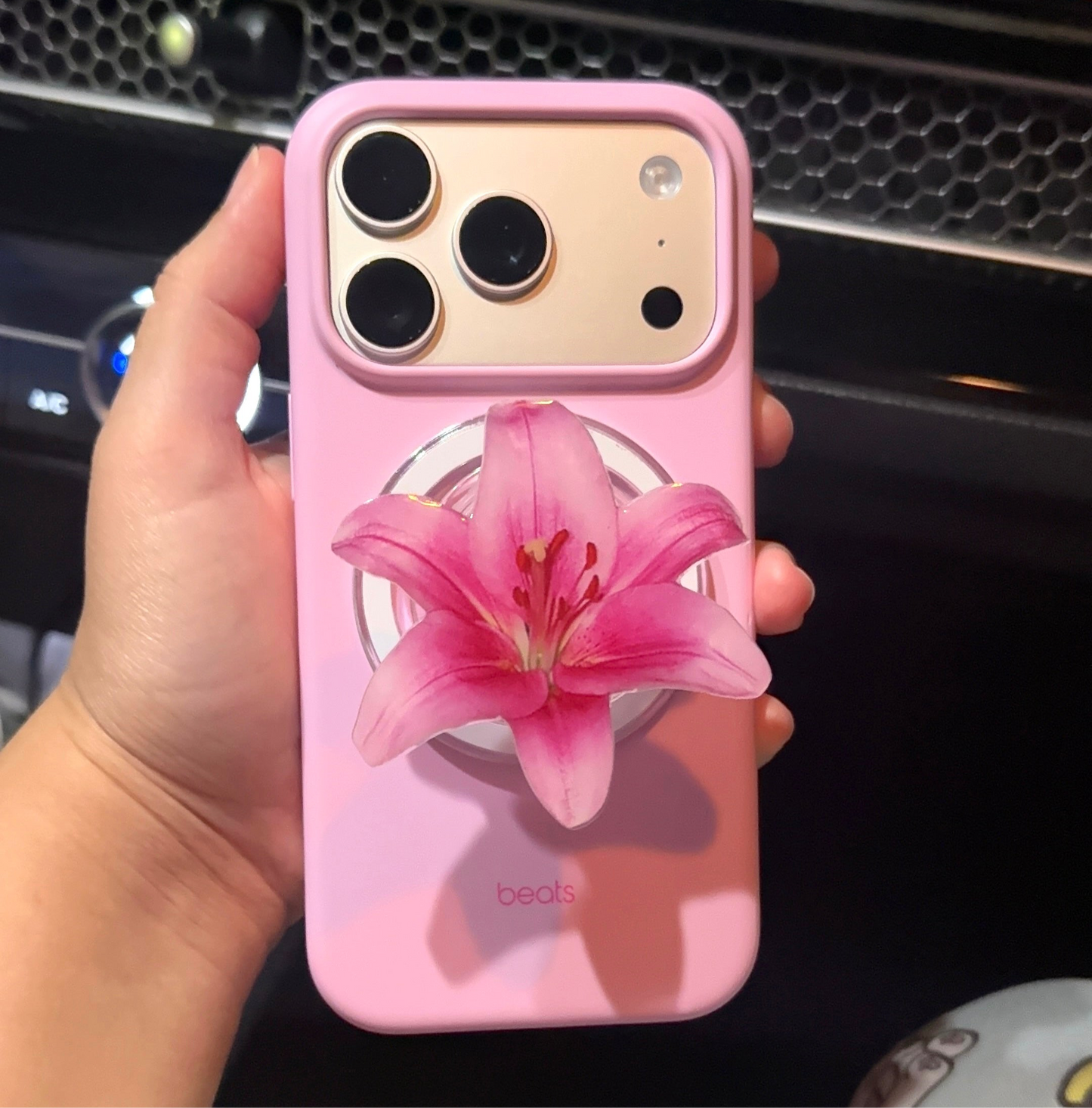 Pink Lily Magsafe Phone Grip