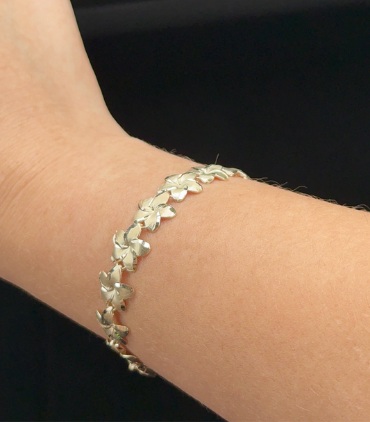 Plumeria 14k Solid Gold Bracelet