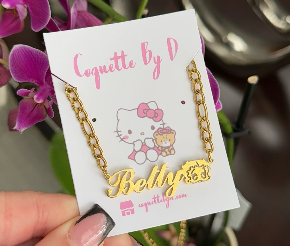 Custom Betty Boop Name Necklace