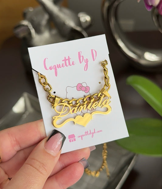 Detachable Heart Name Necklace